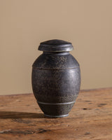 Japanese Studio Pottery Vessel w/ Lid, Signed - Lone Fox