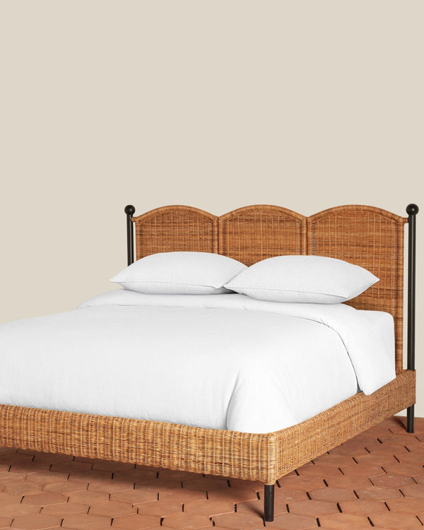 Lacoste Rattan & Iron King Bed - Lone Fox