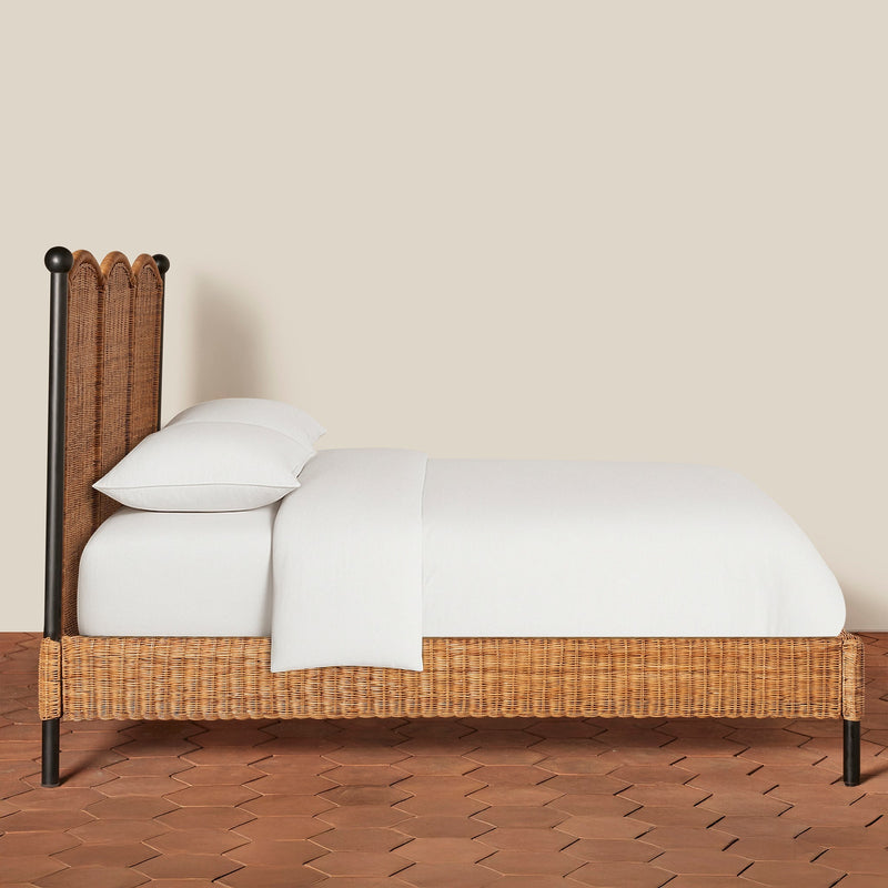 Lacoste Rattan & Iron Queen Bed - Lone Fox