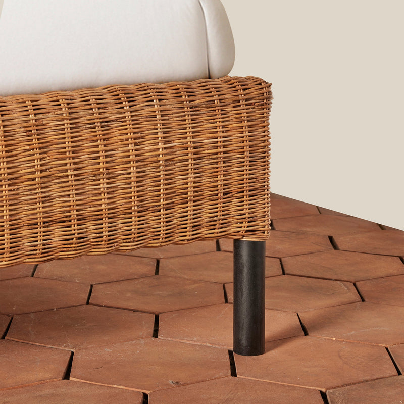 Lacoste Rattan & Iron Queen Bed - Lone Fox