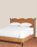 Lacoste Rattan & Iron Queen Bed - Lone Fox
