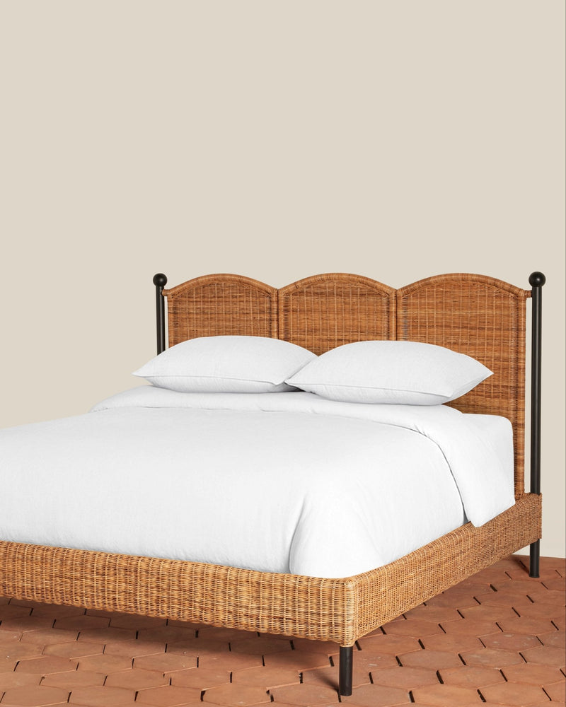 Lacoste Rattan & Iron Queen Bed - Lone Fox