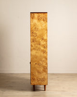 Lacquered Maple Burl Bookcase Cabinet, Poland, 1960's - Lone Fox
