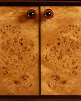 Lacquered Maple Burl Bookcase Cabinet, Poland, 1960's - Lone Fox