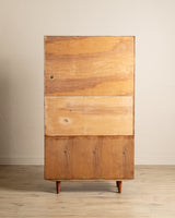 Lacquered Maple Burl Bookcase Cabinet, Poland, 1960's - Lone Fox
