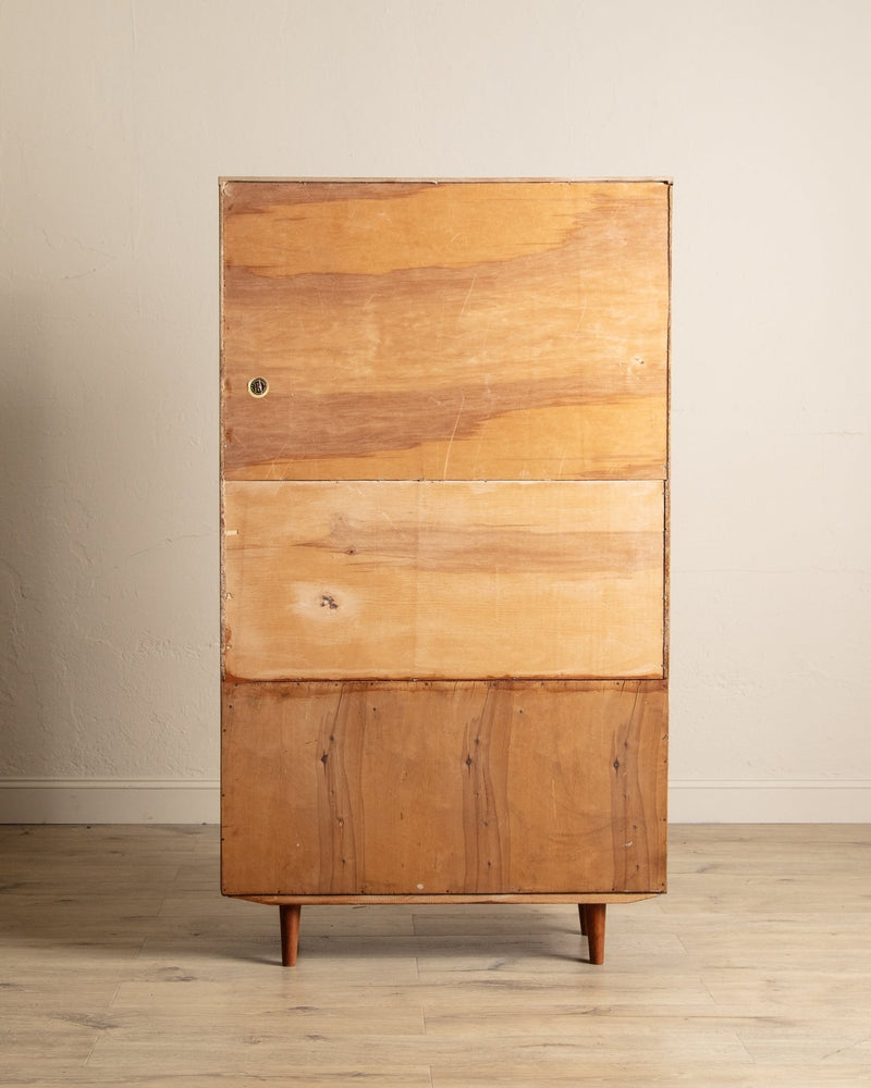 Lacquered Maple Burl Bookcase Cabinet, Poland, 1960's - Lone Fox