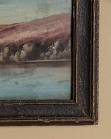 Lakeside Landscape with Trees Oil Painting, Early 1900s - Lone Fox