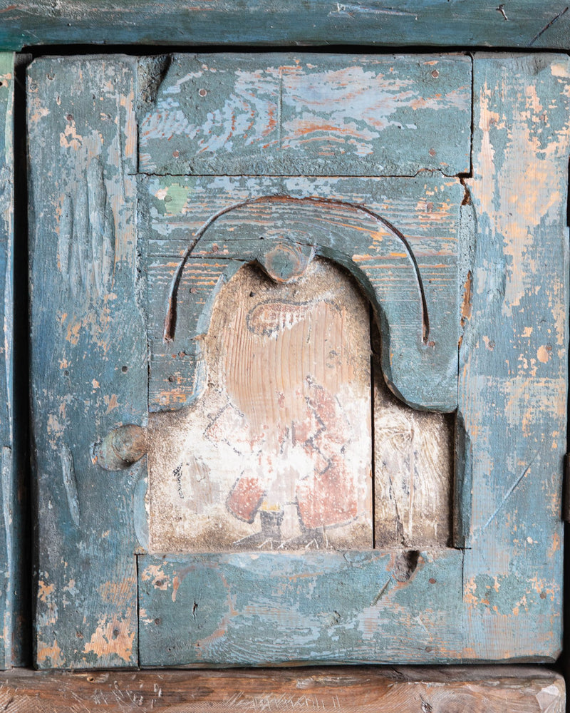 Large 19th Century Blue Painted Swedish Hutch - Lone Fox