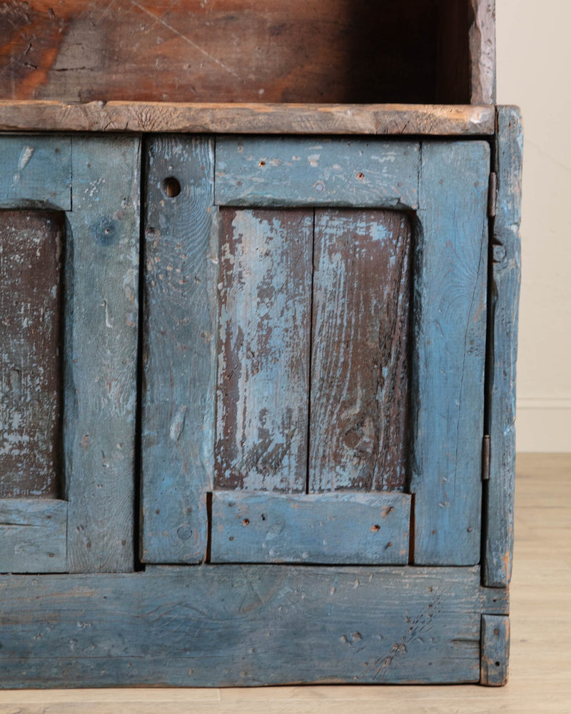 Large 19th Century Blue Painted Swedish Hutch - Lone Fox