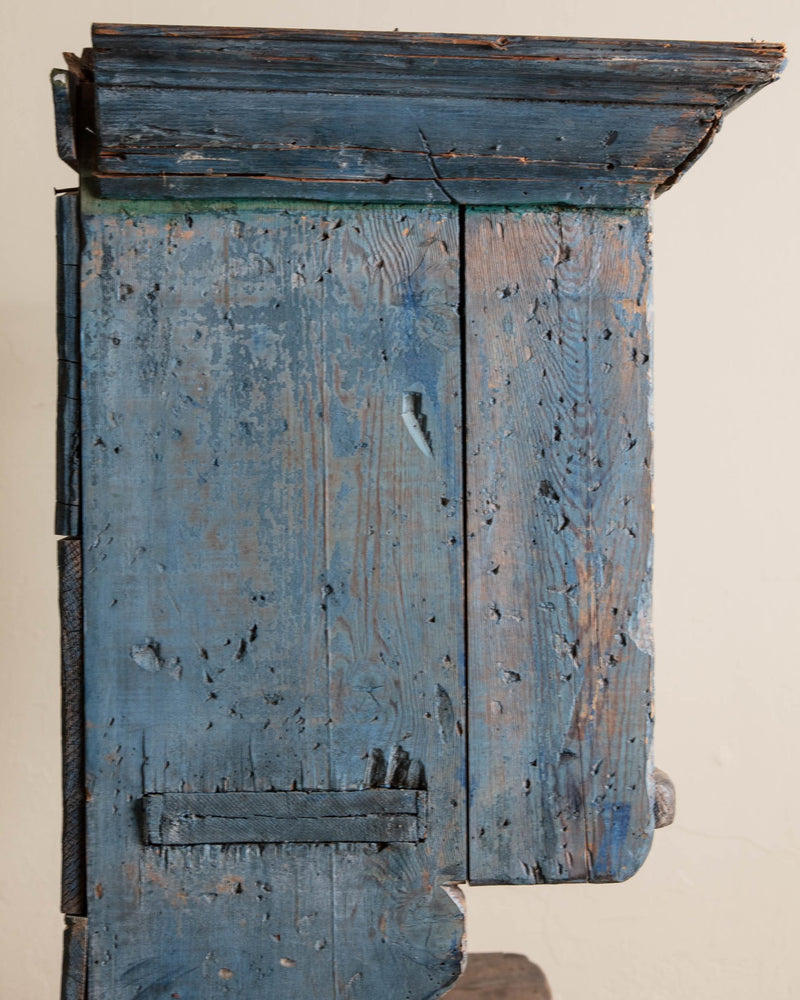 Large 19th Century Blue Painted Swedish Hutch - Lone Fox