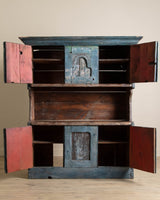 Large 19th Century Blue Painted Swedish Hutch - Lone Fox