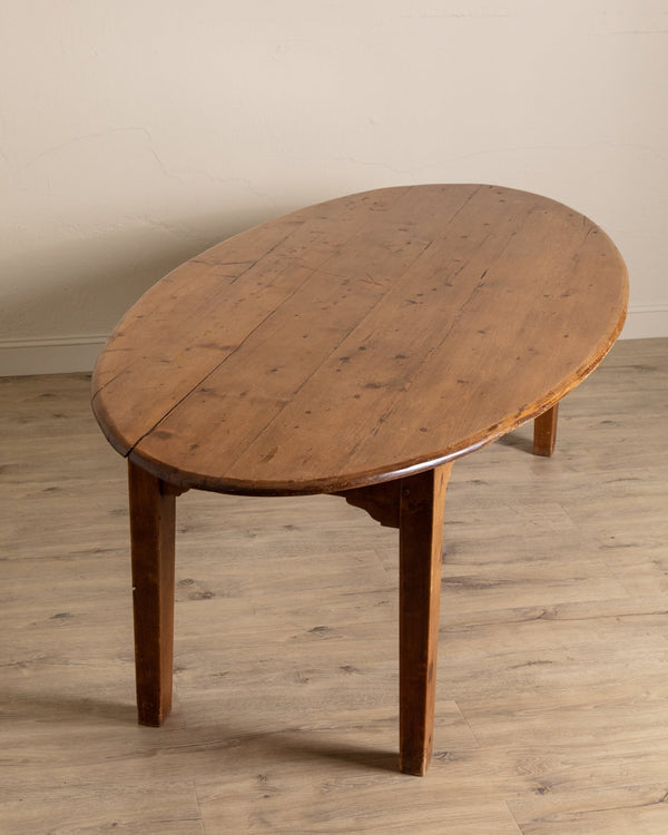 Large 95" Primitive Pine Oval Dining Table - Lone Fox