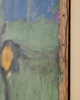 Large Abstract Landscape Oil Painting by Leon Goldin, United States, 1963 - Lone Fox