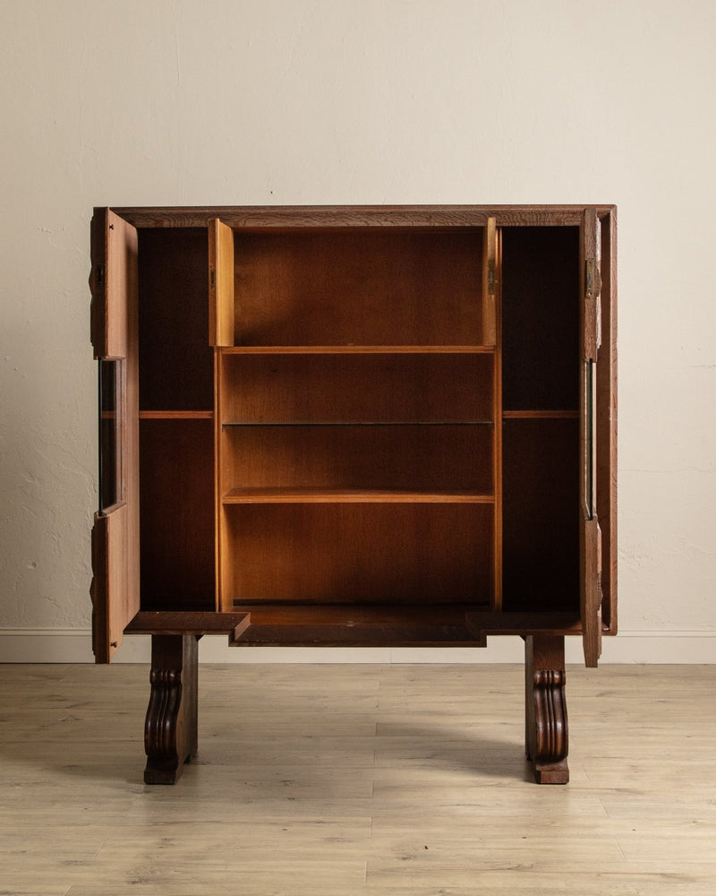 Large Art Deco Cerused Oak Bar Cabinet Manner of Jean Charles Moreux, France, 1940's - Lone Fox