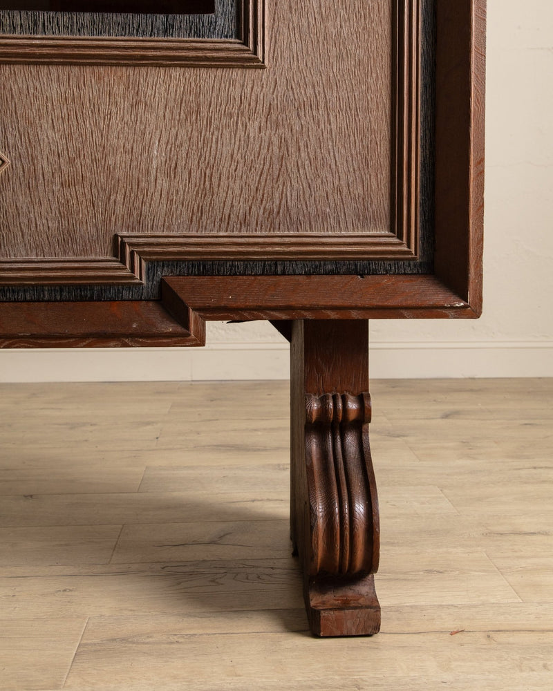 Large Art Deco Cerused Oak Bar Cabinet Manner of Jean Charles Moreux, France, 1940's - Lone Fox