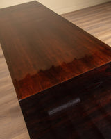 Large Art Deco Rosewood & Nickled Bronze Dining Table by Jules Leleu, France, 1934 - Lone Fox