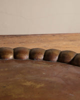 Large Brass Scalloped Tray w/ Handles - Lone Fox