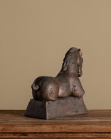 Large Bronze Tone Ceramic Horse Statue - Lone Fox