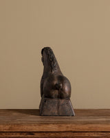 Large Bronze Tone Ceramic Horse Statue - Lone Fox