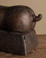 Large Bronze Tone Ceramic Horse Statue - Lone Fox