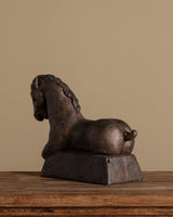 Large Bronze Tone Ceramic Horse Statue - Lone Fox