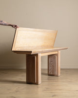 Large Cerused Oak Flip Top Console / Dining Table, France, 1940's - Lone Fox