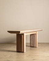 Large Cerused Oak Flip Top Console / Dining Table, France, 1940's - Lone Fox