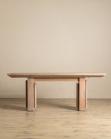 Large Cerused Oak Flip Top Console / Dining Table, France, 1940's - Lone Fox