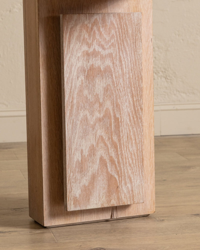 Large Cerused Oak Flip Top Console / Dining Table, France, 1940's - Lone Fox