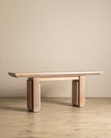 Large Cerused Oak Flip Top Console / Dining Table, France, 1940's - Lone Fox