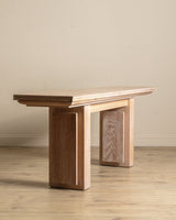 Large Cerused Oak Flip Top Console / Dining Table, France, 1940's - Lone Fox