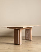 Large Cerused Oak Flip Top Console / Dining Table, France, 1940's - Lone Fox