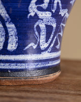 Large Cobalt & White Studio Pottery Vase, United States, 1970s - Lone Fox