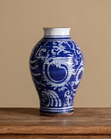 Large Cobalt & White Studio Pottery Vase, United States, 1970s - Lone Fox