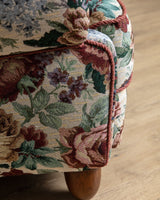 Large Danish Club Chair in Floral Tapestry, Denmark, 1940's - Lone Fox