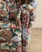 Large Danish Club Chair in Floral Tapestry, Denmark, 1940's - Lone Fox