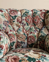 Large Danish Club Chair in Floral Tapestry, Denmark, 1940's - Lone Fox
