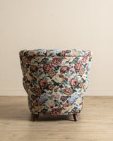 Large Danish Club Chair in Floral Tapestry, Denmark, 1940's - Lone Fox