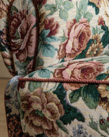 Large Danish Club Chair in Floral Tapestry, Denmark, 1940's - Lone Fox