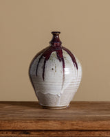 Large Drippy Studio Pottery Vase, Signed - Lone Fox