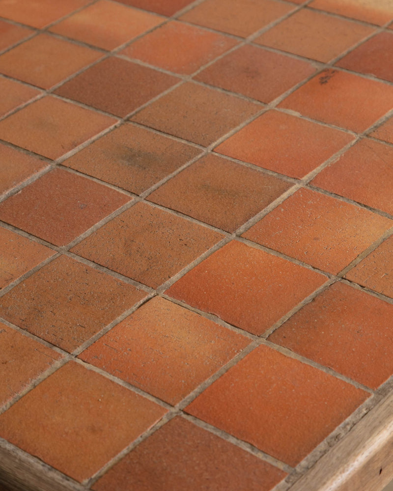Large French Terracotta Tile Top Console / Dining Table, 1970's - Lone Fox