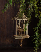 Large Golden Birdcage & Bird Ornament - Lone Fox
