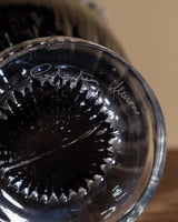 Large Hand Blow Murano Black Glass Leaf-Trim Vase 2, Italy, 2000's - Lone Fox