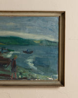Large Impressionist River Scene Oil Painting, Denmark, 1949 - Lone Fox