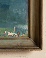 Large Impressionist River Scene Oil Painting, Denmark, 1949 - Lone Fox