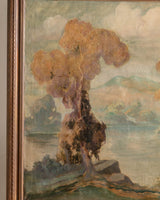 Large Impressionistic European Landscape Oil Painting, 1940's - Lone Fox