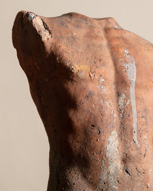 Large Male Clay Torso w/ Aged Patina, Early 20th Century - Lone Fox