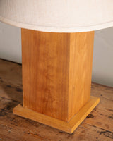 Large Modernist Wood Table Lamp, 1950's - Lone Fox