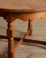 Large Oak Side Table w/ Scalloped Apron by Henning Kjarenulf, Denmark, 1970's - Lone Fox
