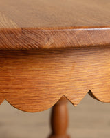Large Oak Side Table w/ Scalloped Apron by Henning Kjarenulf, Denmark, 1970's - Lone Fox